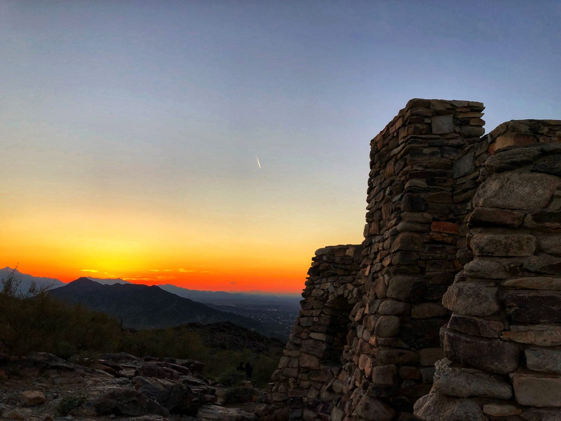 Desert ruins at sunset